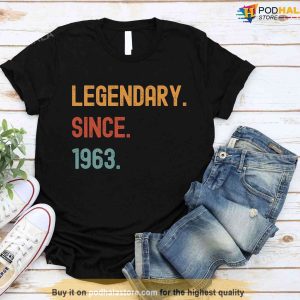 60th Birthday Gifts For Dad, Legendary Since 1963 Shirt For Grandpa Father