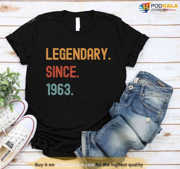 60th Birthday Gifts For Dad, Legendary Since 1963 Shirt For Grandpa Father