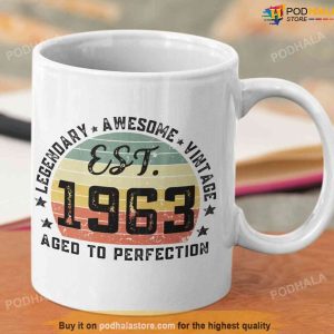 60th Birthday Mug Gifts for Dad, Vintage Legendary 1963 Aged To Perfection