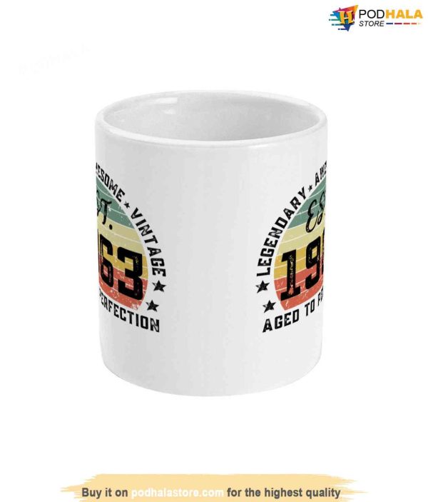 60th Birthday Mug Gifts for Dad, Vintage Legendary 1963 Aged To Perfection