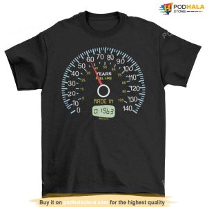 60th Speedometer Birthday Tshirt For Mens Born In 1963 Gift For Dad