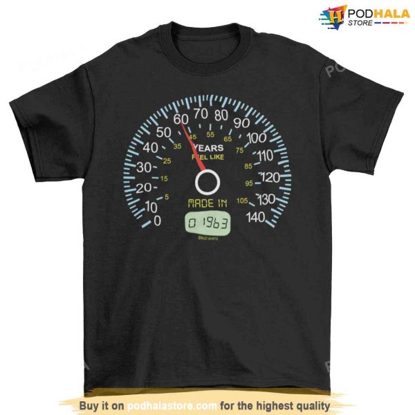 60th Speedometer Birthday T-Shirt For Mens, Born In 1963 Gift For Dad