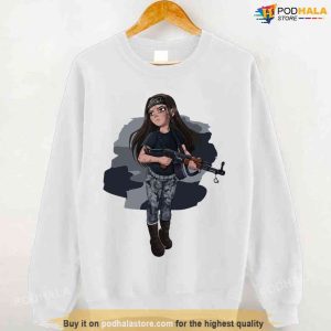 Anime Camo Girl With A Gun Shadbase Tee
