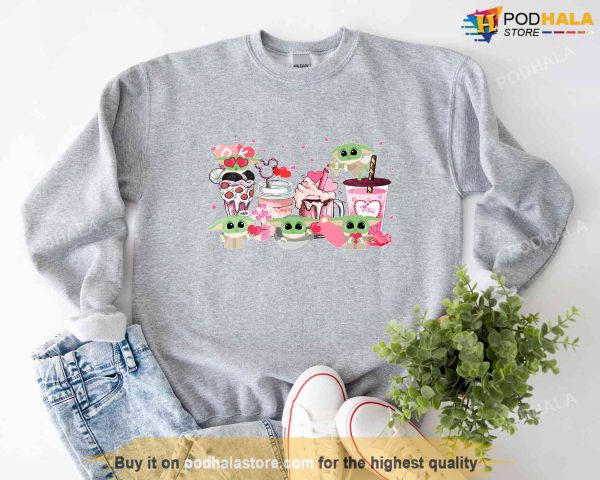 Baby Yoda Coffee Drink Valentine Day Shirt