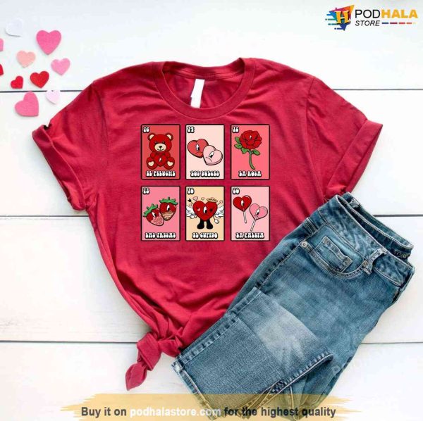 Bad Bunny Valentine Loteria Shirt, Romantic Gifts For Valentines Day