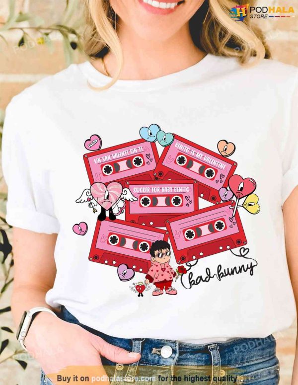 Bad Bunny Valentine Shirt, Xoxo Bad Bunny Hearts, Valentines Day Gift