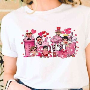 Bad Bunny Valentines Day Gift, Latte Coffee Valentine Shirt