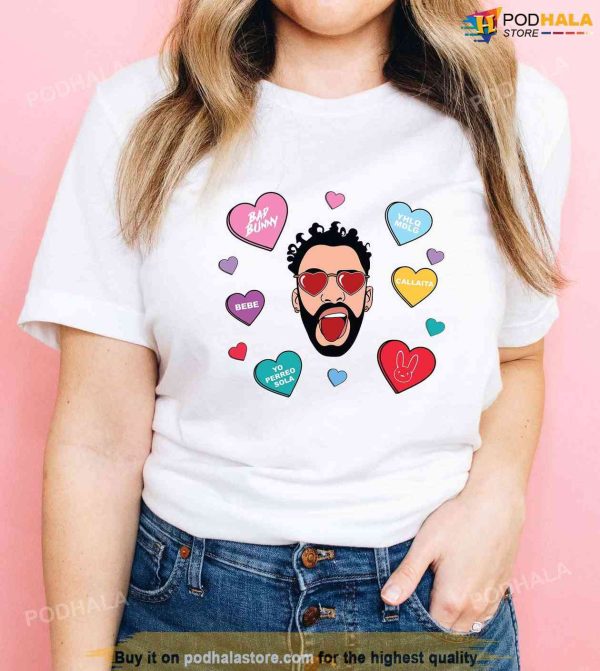 Bad Bunny Valentines Day Shirt, Heart Candy Tee, Unique Valentines Gifts