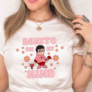 Bad Bunny Valentines Day Tshirt Benito On My Mind Valentines Gift