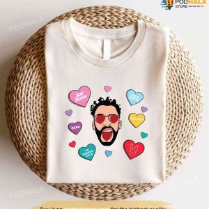 Bad Bunny Valentines Day Tshirt Heart Candy Tee Unique Valentines Gifts