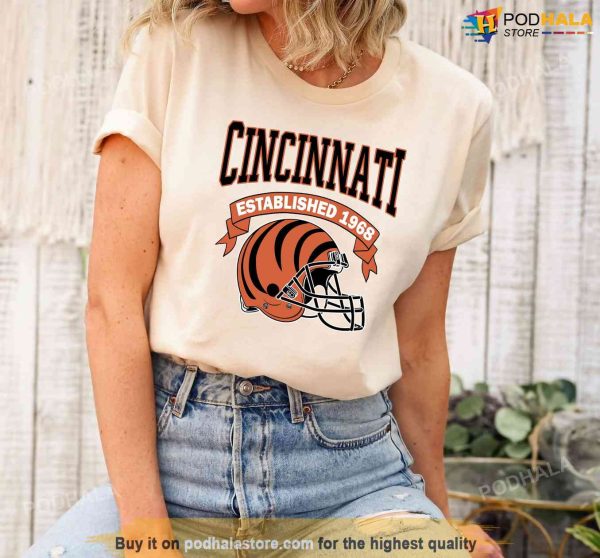 Cincinnati Established 1968 NFL Football Crewneck Sweatshirt
