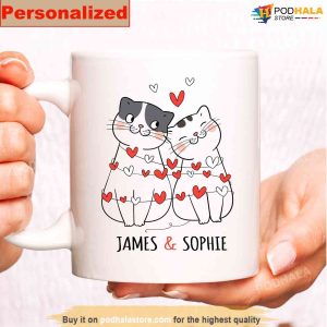 Custom Couple Gift For Cat Lovers, Valentines Day Coffee Mug