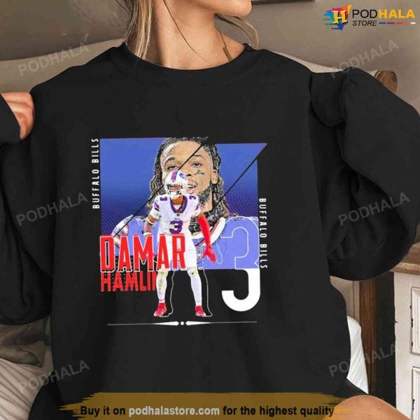 Damar Hamlin Love For 3 Shirt, Bill Mafia Shirt, Pray For Damar Sweatshirt