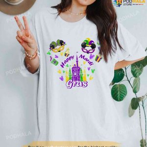 Disney Happy Mardi Gras Shirt, Mickey Head Mardi Gras 2023 Tee