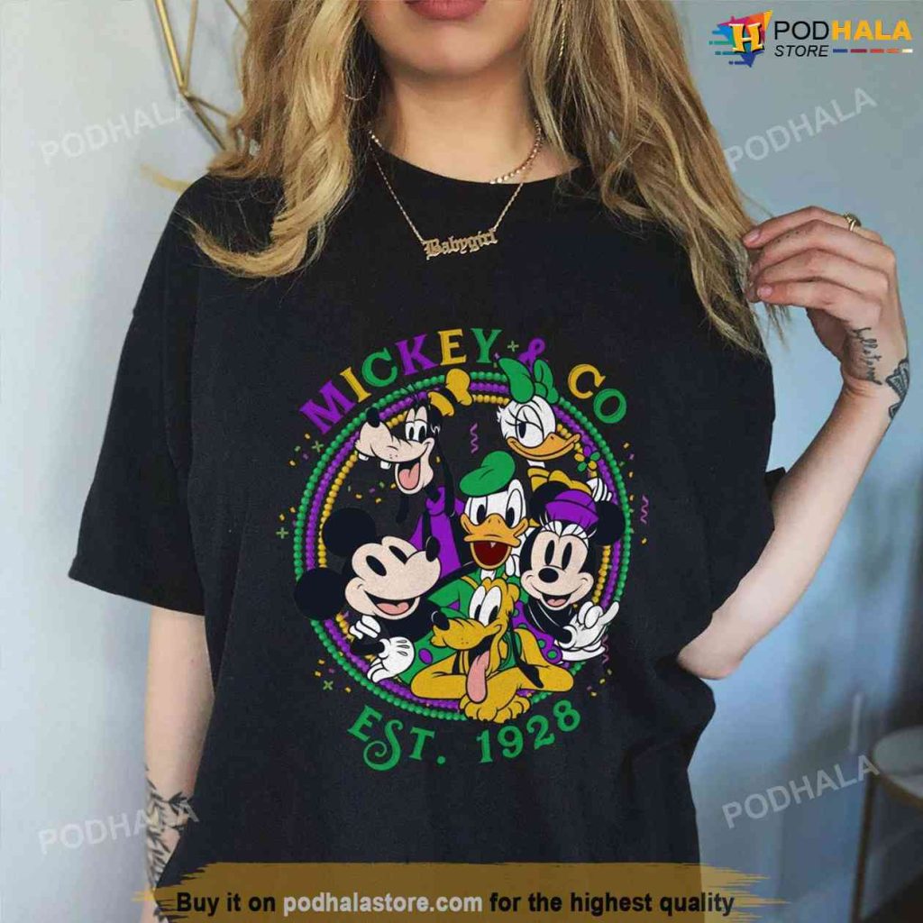 Disney Mardi Gras Shirt Vintage Mickey Co 1928, Carnival Party Sweatshirt