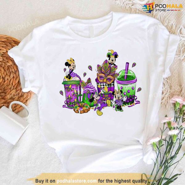 Disney Milktea Mardi Gras Shirt, Mickey and Minnie New Orleans T-Shirt