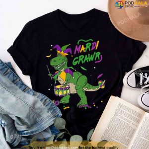 Disney Toy Story T-Rex Mardi Grawr Sweatshirt, Dinosaur Mardi Gras Shirt