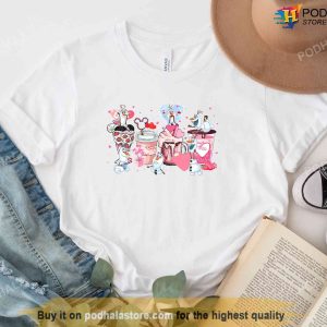 Disney Valentine Shirt, Disney Frozen Character Coffee Latte Olaf Pink Shirt