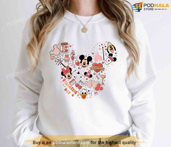 Disney Valentine Shirt, Mickey Mouse Disneyland Valentine Sweatshirt