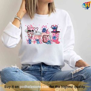 Disney Valentine Shirt, Stitch And Lilo Sweatshirt, Hot Drinks Tee