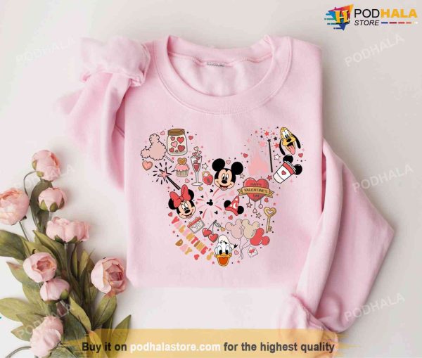Disney Valentine Shirt, Mickey Mouse Disneyland Valentine Sweatshirt