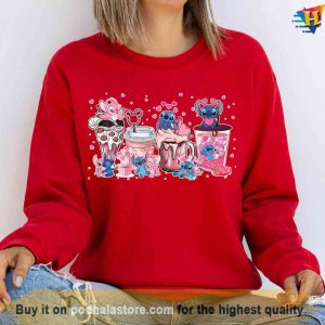 Disney Valentine Tshirt Stitch And Lilo Sweatshirt Hot Drinks Tee