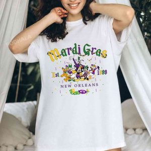 Disney Character Mardi Gras Shirt, Saints New Orleans Shirt