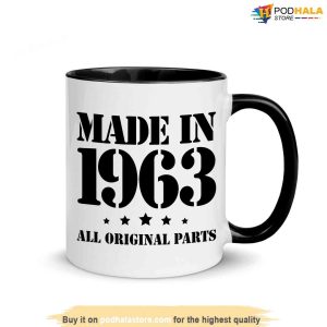 Funny 60th Birthday Mug Gifts, Made in 1963 All Original Parts