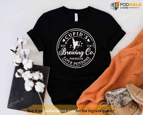 Funny Valentines Day Shirt, Cupid’s Brewing Co Couple Valentine Tee