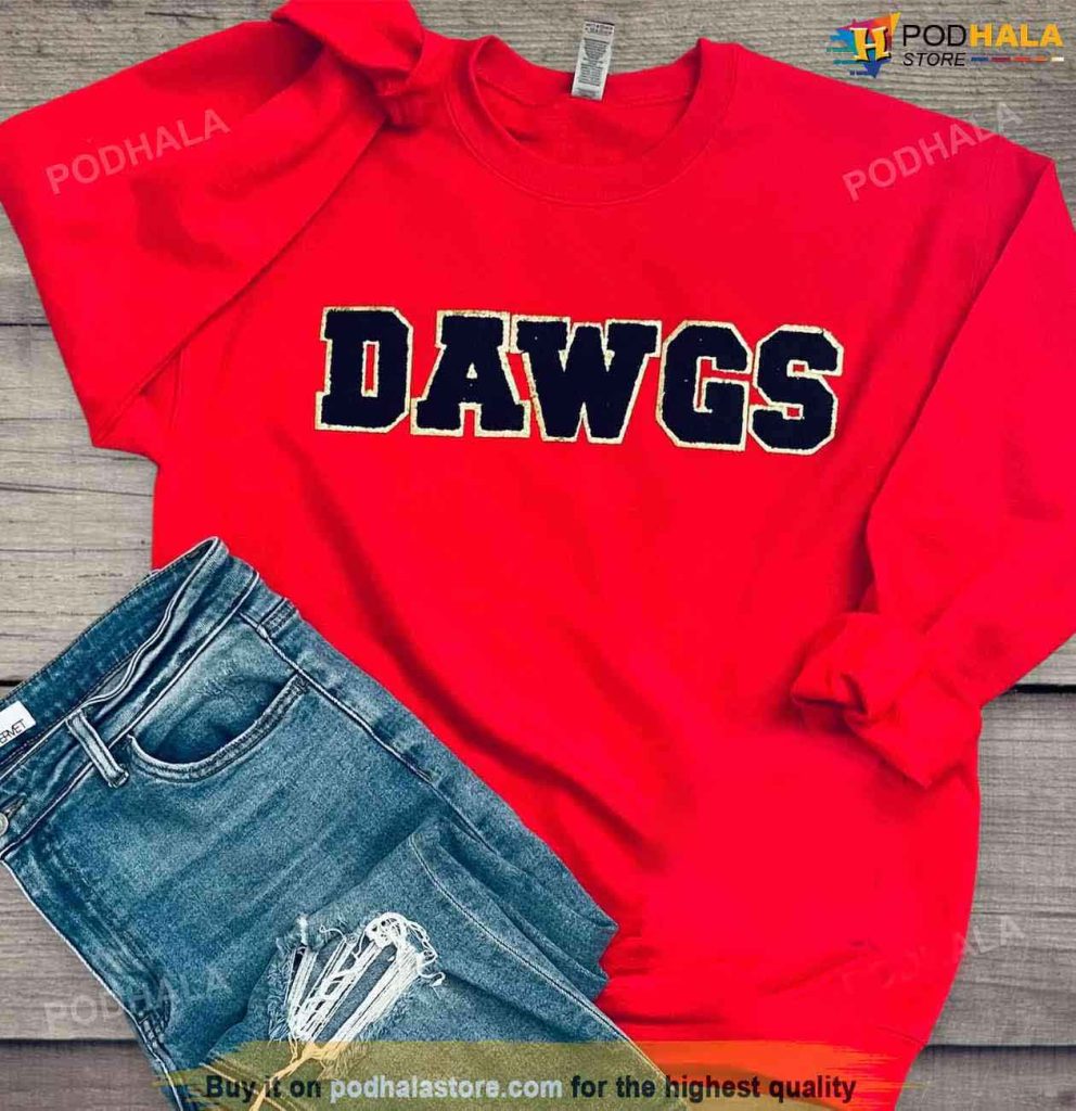 GA Dawgs Shirt, Georgia Sweatshirt, Chenille Patch Sweatshirt, Georgia Fan