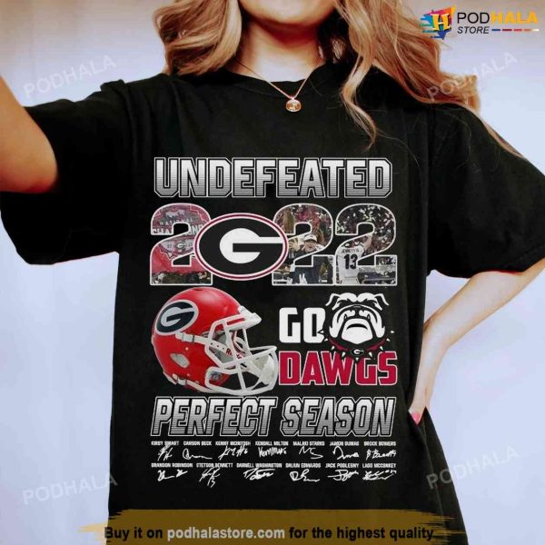 Georgia Bulldogs Undefeated 2022 Go Dawgs Tee, National Champions Shirt