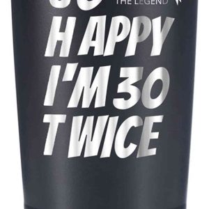 Happy Im 30 Twice 60th Birthday Tumbler, 60 Year Old Birthday Gifts For Dad