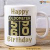 Happy Oldometer 60 Birthday Mug, Funny 60th Birthday Gift For Dad Grandpa