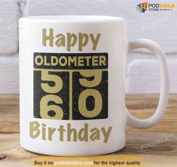 Happy Oldometer 60 Birthday Mug, Funny 60th Birthday Gift For Dad Grandpa