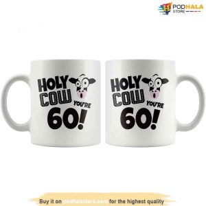Holy Cow Youre 60 Birthday Coffee Mug 60th Birthday Gift For Grandpa Dad 4