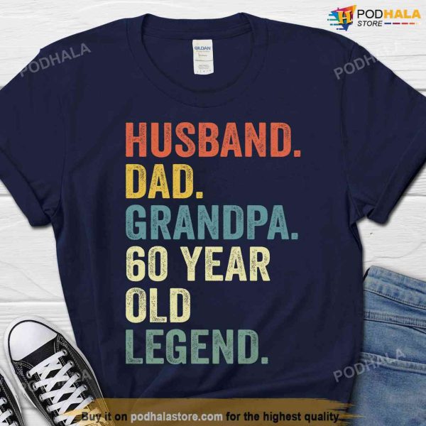Husband Dad Grandpa 60 Year Old Legend Shirt, 60th Birthday Gift for Men