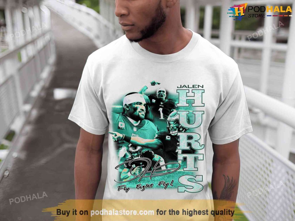 Jalen Hurts Philadelphia Eagles 90s Bootleg Retro TShirt For NFL Fans