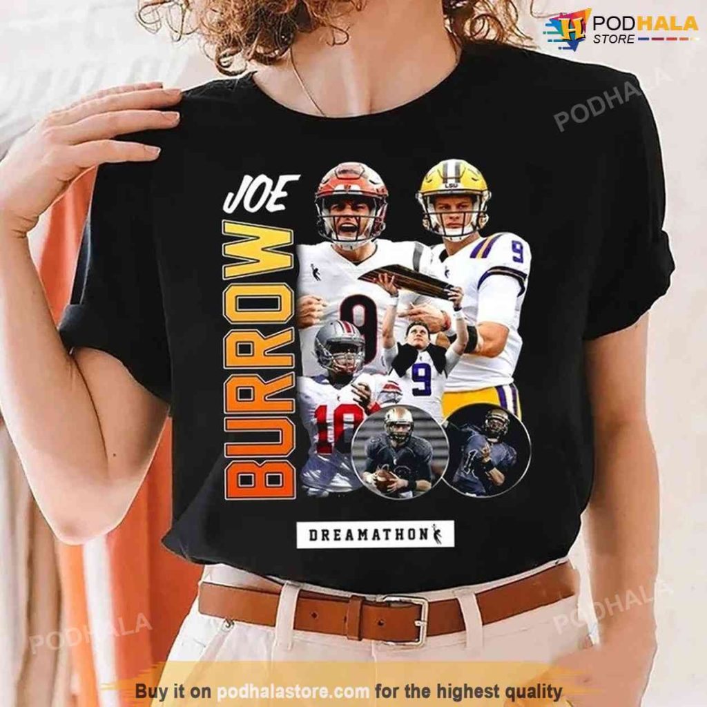 Joe Burrow Dreamathon Vintage Tshirt Cincinnati Bengals Gifts For Fans Joe Burrow Dreamathon Vintage Tshirt Cincinnati Bengals Gifts For Fans