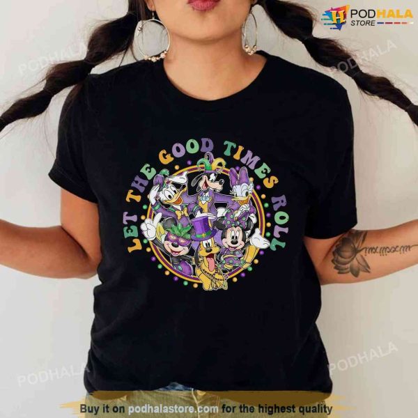 Let The Good Times Roll Mickey and Friends Disney Mardi Gras Shirt