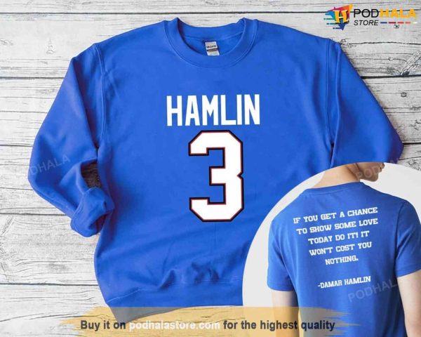 Love For 3 Damar Hamlin Shirt, Gift For Damar Hamlin Fans