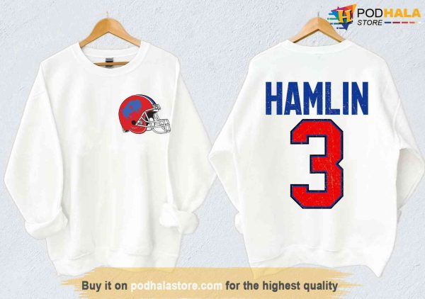 Love For 3 Damar Hamlin Shirt, Pray For Damar Hamlin Sweatshirt