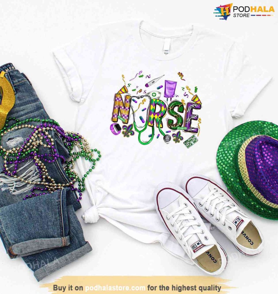 Mardi Gras Nurse Shirt, Mardi Grass Festival T-Shirt
