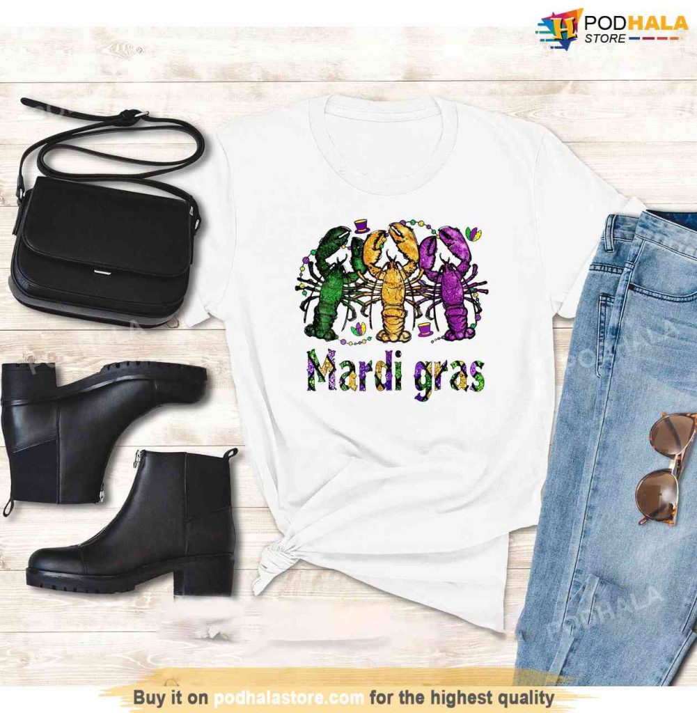 Mardi Gras Shirt Women, Mardi Gras Carnival Lover Shirt, Crawfish Tee