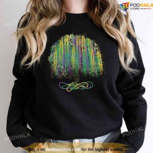 Mardi Gras Sweatshirt, Watercolor Mardi Gras Bead Tree New Orleans Shirt