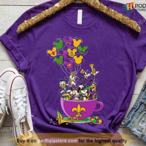 Mickey And Friends Balloon Tea Cup Disney Mardi Gras T shirt