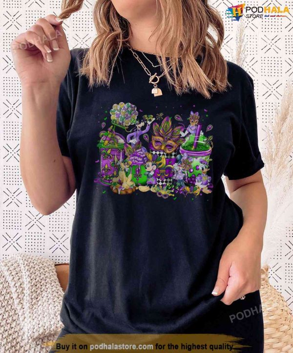 Mickey And Friends Mardi Gras Coffee Sweatshirt, Disney Coffee Lover Shirt