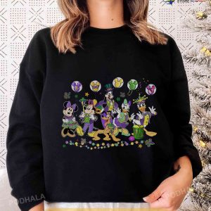 Mickey and Friends Mardi Gras Sweatshirt, Mickey Balloons Disneyland Shirt
