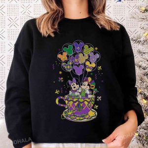 Mickey Minnie Mardi Gras Sweatshirt, Disney Teacup Shirt