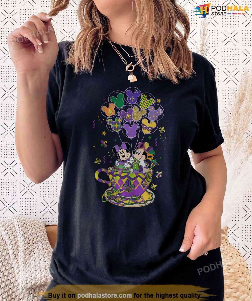 Mickey Minnie Mardi Gras Sweatshirt, Disney Teacup Shirt Podhalastore