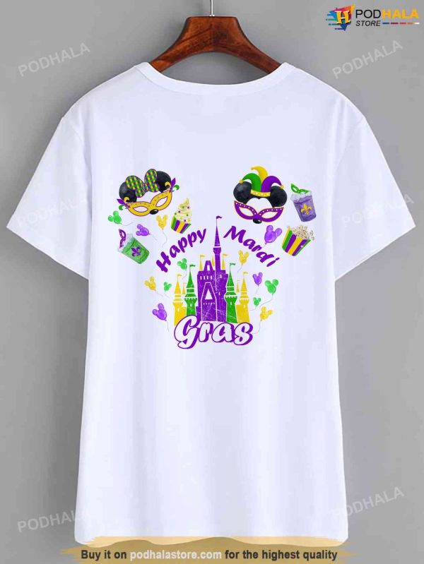 Mickey Mouse Castle Happy Mardi Gras Disney Family Shirt